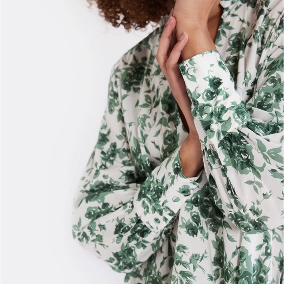 MILLE Esther Caftan Dress 💐"Green Bouquet" Medium - Picture 7 of 11